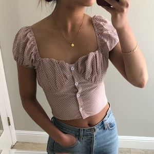 Nasty Gal Polka Dot Puff Sleeve Top | NWT